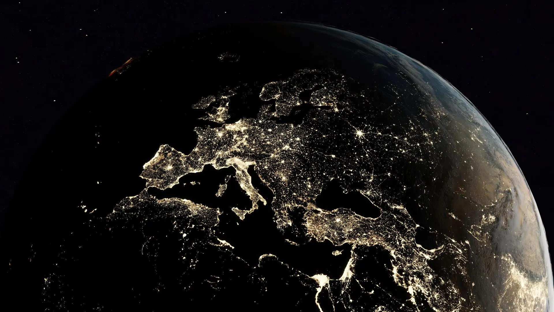 the globe from satellite where you can see the power consumption on the earth